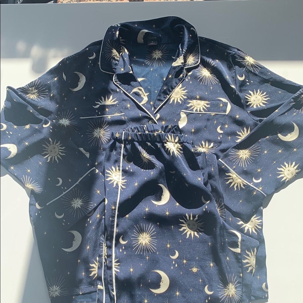 J. Crew Celestial Blue and Gold Pajama set.